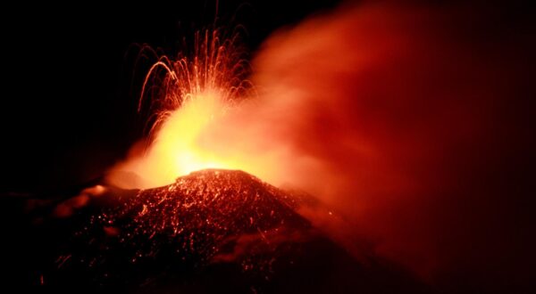 Fornazzo (Ct) An intense Strombolian activity continues from various mouths present at the bottom of the Bocca Nuova Crater, with the launch of material that even goes beyond the crater rim. Strombolian and effusive activity is observed at the Voragine Crater feeding a small intra-crater lava flow directed towards Bocca Nuova. The intra-crater explosive activity at the Northeast Crater also continues. Editorial Usage Only /IPA/PIXSELL