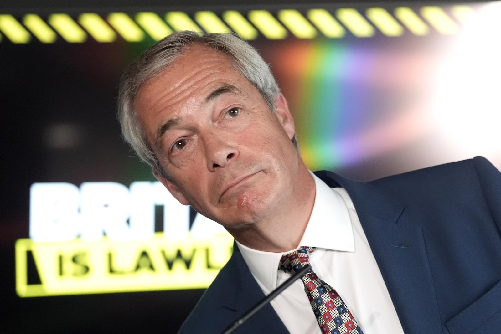 Reform party leader Nigel Farage during a press conference in Westminster, central London. Picture date: Monday August 4, 2025. Photo: Stefan Rousseau/PRESS ASSOCIATION
