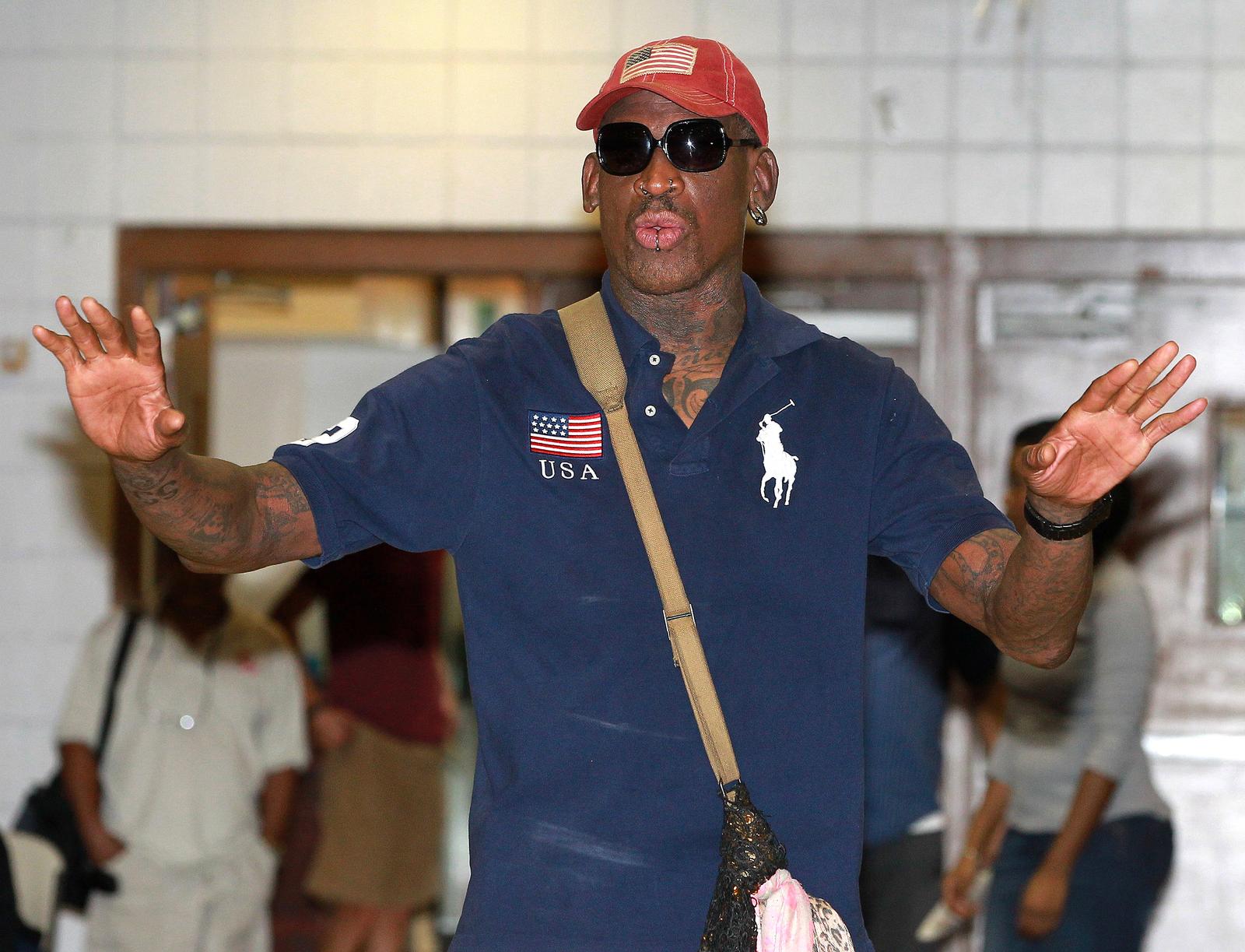 Dennis Rodman attends the Warren Henry All-Star Basketball Kids CampDennis Rodman attends the Warren Henry All-Star Basketball Kids Camp. The former NBA star spoke to the kids about life, family, friends and basketball before signing autographs and taking pictures with all the campers."n"nFeaturing: Dennis Rodman"nWhere: Aventura, Florida, United States"nWhen: 15 Aug 2014"nCredit: WENN.comRNF/ZOJ/WENN/PIXSELL
