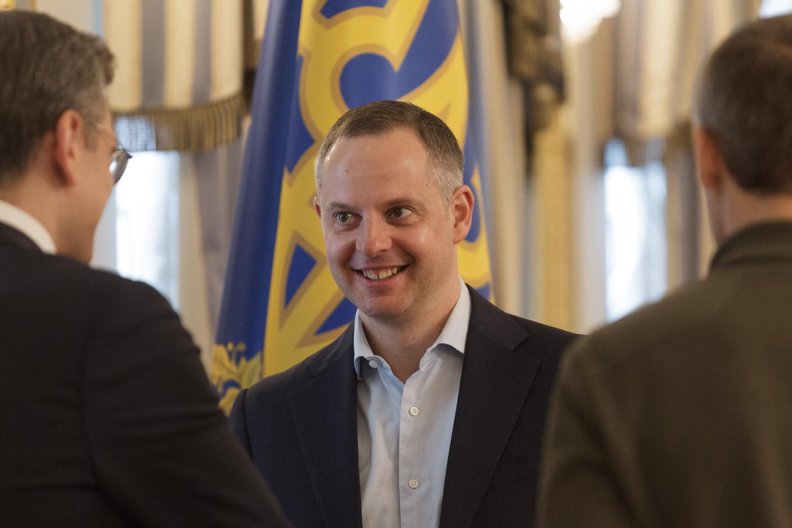 KYIV, UKRAINE - MAY 14, 2024 - Deputy head of the Office of the President of Ukraine Rostyslav Shurma attends a meeting between President of Ukraine Volodymyr Zelenskyy and U.S. Secretary of State Antony J. Blinken in Kyiv, capital of Ukraine.  (Photo by Ukrinform/Ukrinform/Sipa USA) Photo: UKRINFORM/SIPA USA