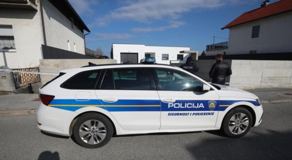 02.03.2024., Varazdin - Policijski ocevid na mjestu gdje je nepoznati pocinitelj u dvoriste obiteljske kuce bacio bombu. Prilikom eksplozije nitko nije ozlijedjen. Photo: Vjeran Zganec Rogulja/PIXSELL