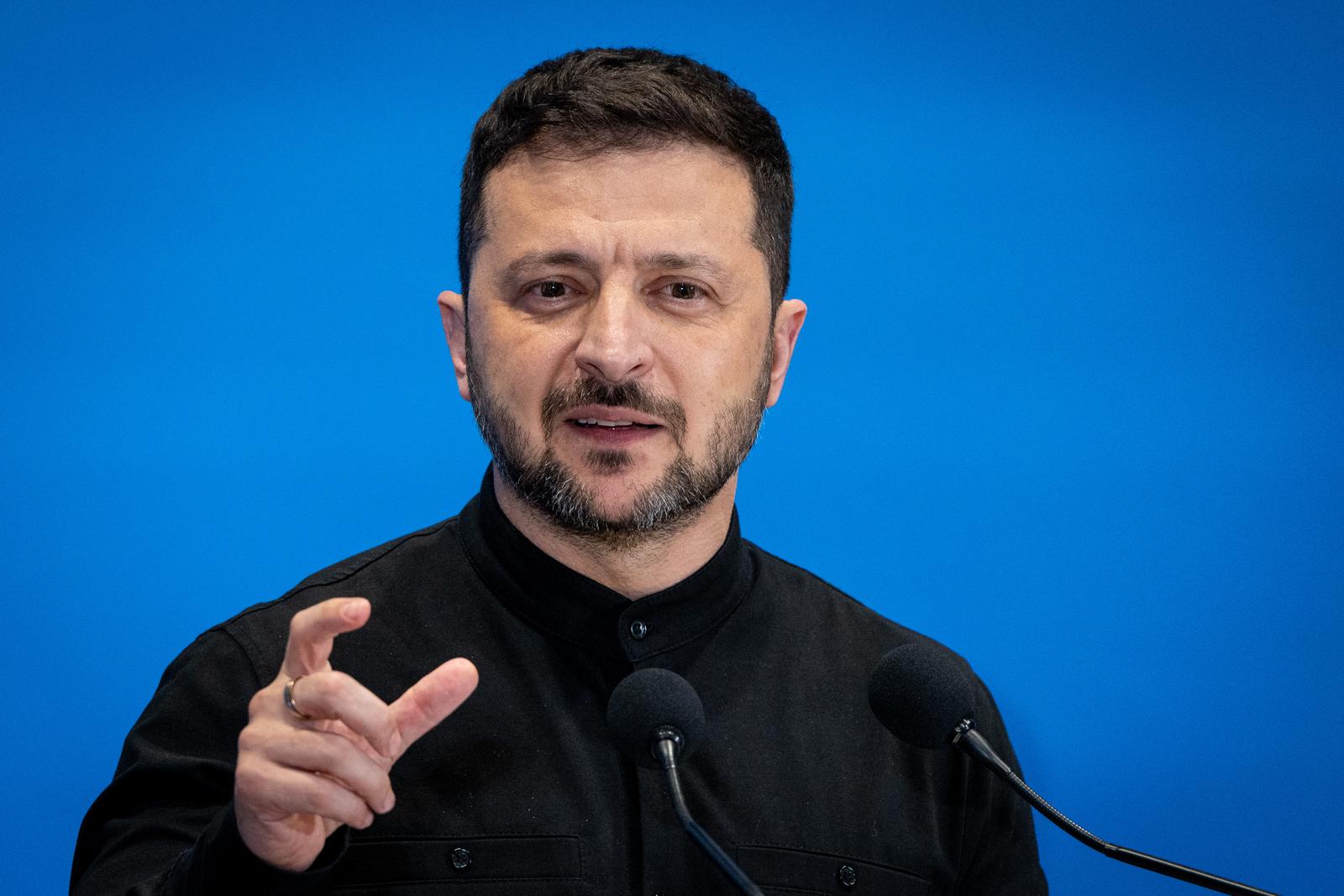 Ukrainian President Volodymyr Zelensky addresses a press conference at Ukraine Recovery Conference 2025 (URC2025) at the Roma Convention Centre La Nuvola. (Photo by Stefano Costantino / SOPA Images/Sipa USA) Photo: SOPA Images/SIPA USA