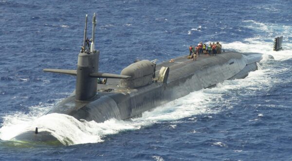 Handout photo dated February 9, 2021 shows marines assigned to the 1st Force Reconnaissance Company, III Marine Expeditionary Force, assemble a combat rubber raiding craft during a scheduled exercise aboard the guided-missile submarine USS Ohio in the Pacific Oxcean. In a rare announcement, the US military said a guided missile submarine has arrived in the Middle East, a message of deterrence clearly directed at regional adversaries as the Biden administration tries to avoid a broader conflict amid the Israel-Hamas war. US Central Command said on social media Sunday that an Ohio-class submarine was entering its area of responsibility. The social media post did not name the sub, but the US Navy has four Ohio-class guided missile submarines, or SSGNs, which are former ballistic missile subs converted to fire Tomahawk cruise missiles rather than nuclear-tipped ballistic missiles. U.S. Navy photo by Mass Communication Specialist 1st Class Juan Antoine King via ABACAPRESS.COM Photo: ABACA/ABACA