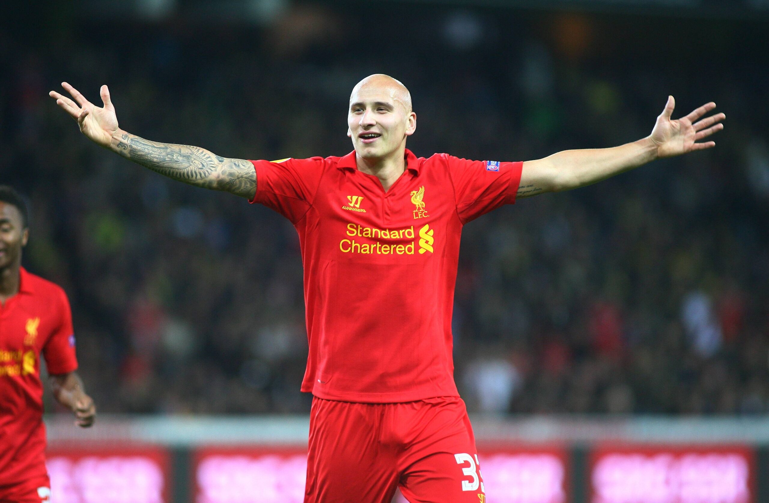 Bildnummer: 11490747  Datum: 11.12.2003  Copyright: imago/Geisser
20.09. 2012 Stade de Suisse , SCHWEIZ , Herren Fussball Saison 2012/2013 UEFA Europa League Gruppenphase 1. Runde BSC Young Boys Bern - FC Liverpool 3:5 Torjubel Jonjo Shelvey (Liverpool) ; Jubel , Emotionen ; Fussball Europa League EuropaLeague 2013 xmk x0x 2003 quer FUSSBALL EUROPA LEAGUE 

Image number 11490747 date 11 12 2003 Copyright imago Geisser 20 09 2012 Stade de Suisse Switzerland men Football Season 2012 2013 UEFA Europe League Group stage 1 Round BSC Young Boys Berne FC Liverpool 3 5 goal celebration Jonjo  Liverpool cheering Emotions Football Europe League Europe League 2013 xmk x0x 2003 horizontal Football Europe League