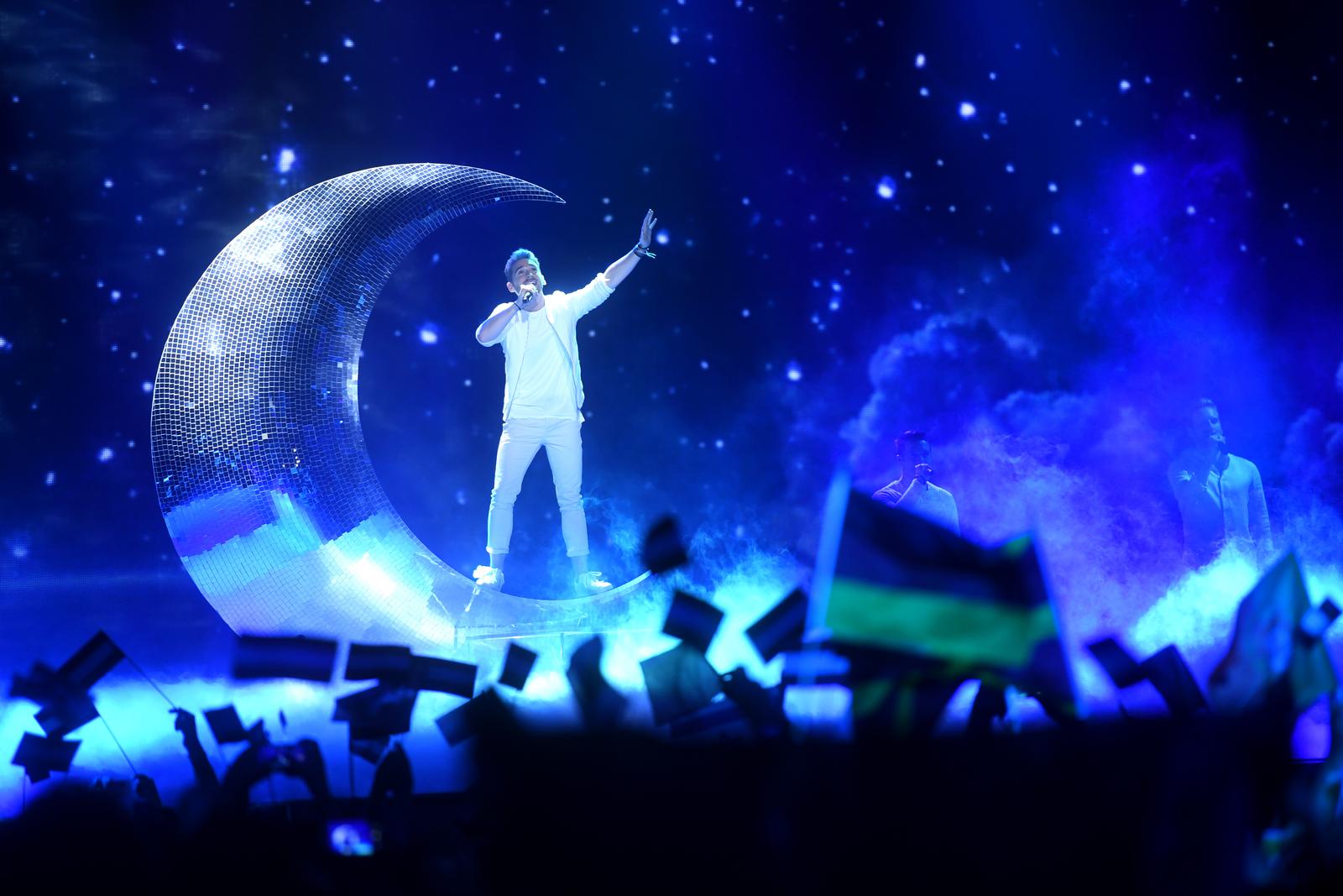 Nathan Trent representing Austria with the song "Running On Air" during the 2nd semifinal of the 62nd Eurovision Song Contest (ESC) in Kiev, Ukraine, 11 May 2017. The Ukrainian capital of Jiev hosts this year the 62th edition of the Eurovision Song Contest (ESC). The finals will take place on 13 May. Photo: Julian Stratenschulte/dpa /DPA/PIXSELL
