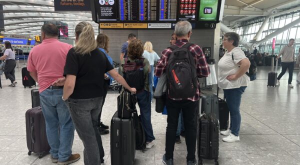 People at T5 London Heathrow Airport, after flights were delayed and cancelled at airports including Heathrow after an alleged cyber attack targeted a service provider for check-in and boarding systems. London Heathrow, Brussels and Berlin airports are all experiencing delays and disruption following the "technical issue" affecting Collins Aerospace, which works for several airlines at multiple airports across the world. Picture date: Saturday September 20, 2025. Photo: MAJA SMIEJKOWSKA/PRESS ASSOCIATION