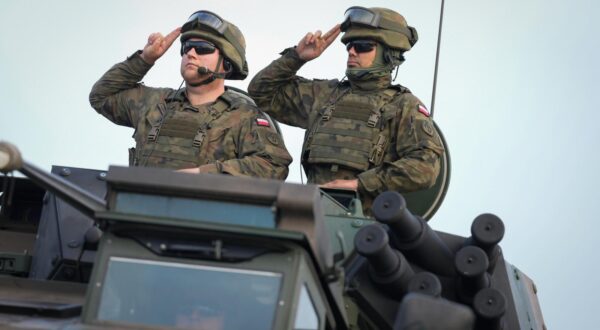 Military vehicles are seen in the early morning in Warsaw, Poland on 10 August, 2025. Rehearsals are taking place in Warsaw for the upcoming annual military parade. (Photo by Jaap Arriens / Sipa USA) Photo: Jaap Arriens/SIPA USA