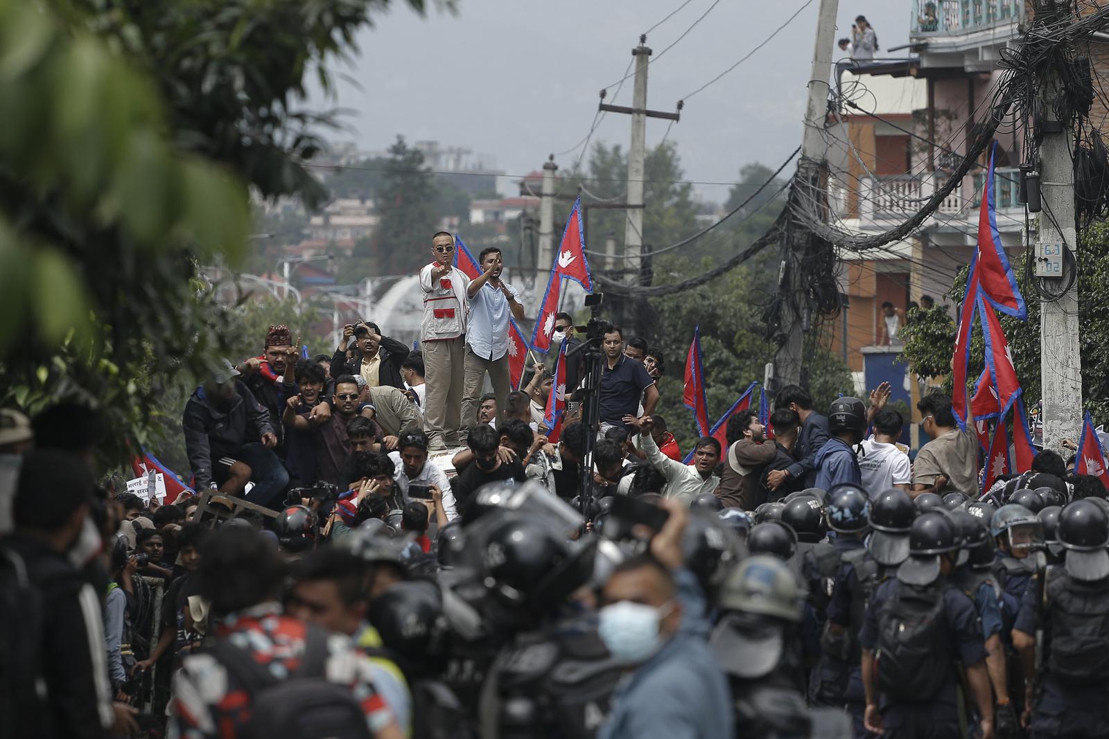 On September 8, 2025, in Kathmandu, Nepal. Demonstrators gathered near the federal parliament during a protest against social media bans and corruption.

Demonstrators gathered to protest, entered the federal parliament in the capital on Monday. (Photo by Abhishek Maharjan/Sipa USA) Photo: Abhishek Maharjan/SIPA USA