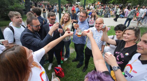 01.06.2024., Zagreb - 23. Zagreb Pride, sredisnja nacionalna Povorke ponosa LGBTIQ zajednice. Tomislav Tomasevic, Gordan Bosanac, Sandra Bencic.  Photo: Tomislav Miletic/PIXSELL