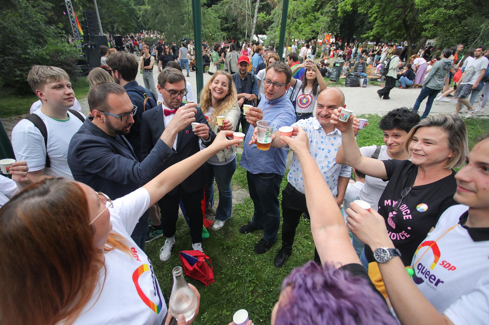 01.06.2024., Zagreb - 23. Zagreb Pride, sredisnja nacionalna Povorke ponosa LGBTIQ zajednice. Tomislav Tomasevic, Gordan Bosanac, Sandra Bencic.  Photo: Tomislav Miletic/PIXSELL