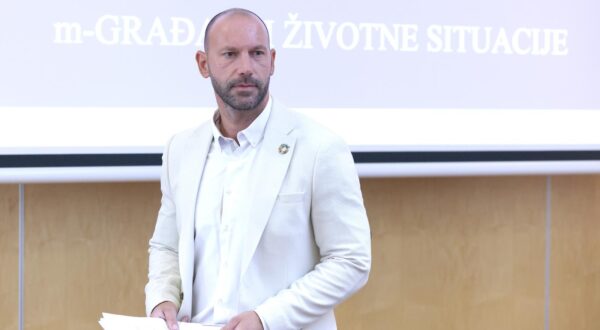01.09.2025., Zagreb - U Ministarstvu pravosudja, uprave i digitalne transformacije odrzana je konferencija za medije na kojoj je ministar Damir Habijan predstavio platforme mGradjani i Zivotne situacije. Photo: Patrik Macek/PIXSELL