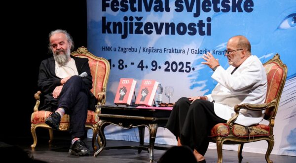 01.09.2025., Zagreb -  Festival svjetske knjizevnosti, razgovor sa Miljenkom Jergovicem, moderira Boris Miljkovic. Photo: Matija Habljak/PIXSELL