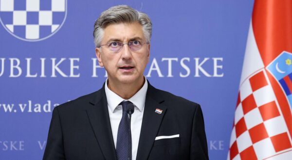 02.09.2025., Zagreb - Predsjednik Vlade Andrej Plenkovic na konferenciji za medije nakon sastanka s predsjednikom Europskog vijeca Antoniom Costom. Photo: Matija Habljak/PIXSELL