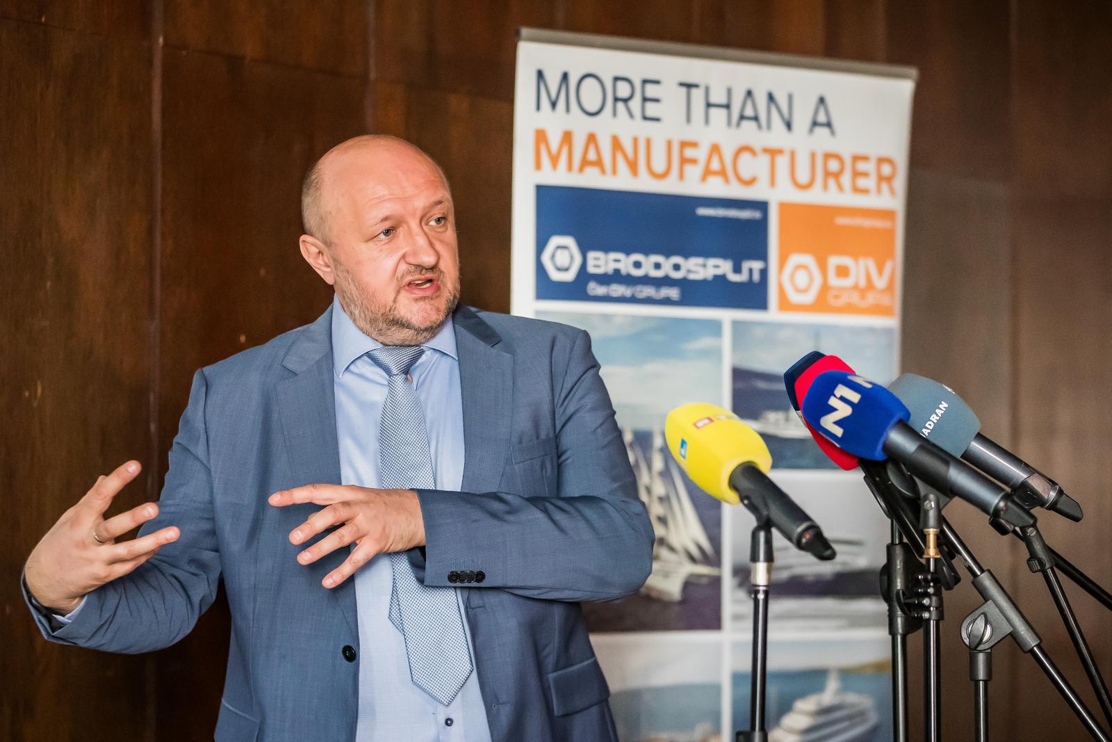 04.09.2025., Split.  - Tomislav Debeljak, vlasnik Brodosplita odrzao je izlaganje u trajanju od 40 minuta i odgovarao na pitanja novinara.  Photo: Zvonimir Barisin/PIXSELL