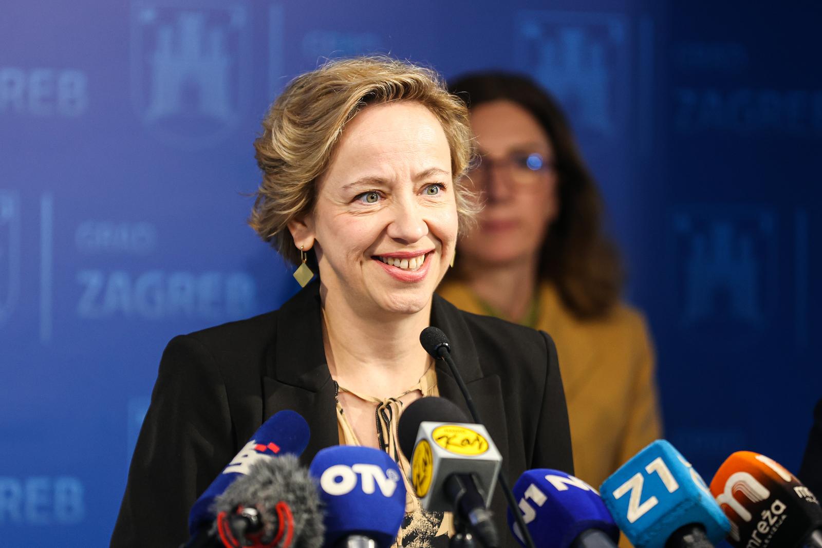 06.05.2025., Zagreb - Gradonacelnik Tomislav Tomasevic i njegovi zamjenici Danijela Dolenec i Luka Korlaet predstavili su nove usluge odrzivog javnog prijevoza – Bajs. Danijela Dolenec. Photo: Luka Stanzl/PIXSELL