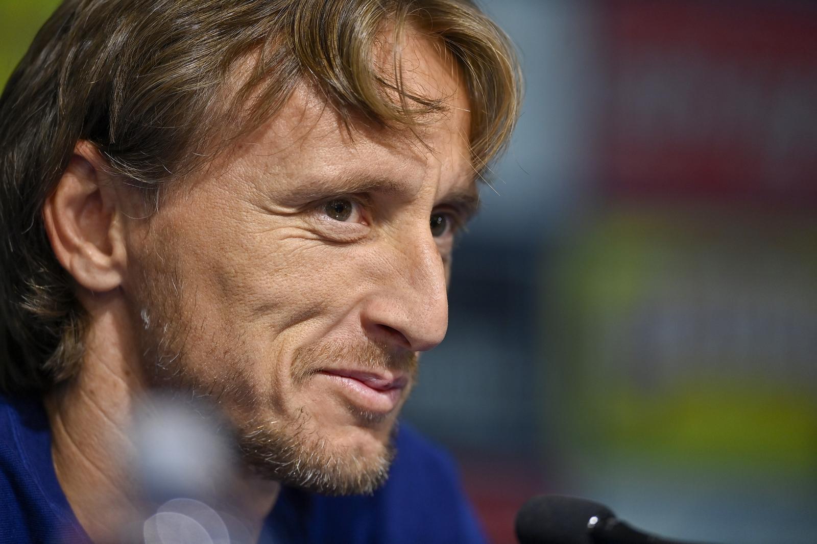 07.09.2025., Zagreb - Konferencija za medije hrvatske nogometne reprezetacije na stadionu Maksimir uoci kvalifikacijske utakmice za Svjetsko prvenstvo protiv Crne Gore. Luka Modric Photo: Igor Soban/PIXSELL