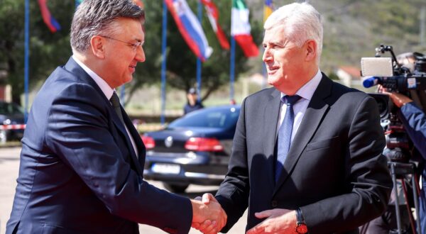 08.04.2025., Mostar, Bosna i Hercegovina - Predsjednik Vlade Andrej Plenkovic boravio je u posjeti Mostaru i sudjelovao je na Svecanosti otvorenja 26. Medjunarodnog sajma gospodarstva Mostar 2025. Photo: Armin Durgut/PIXSELL