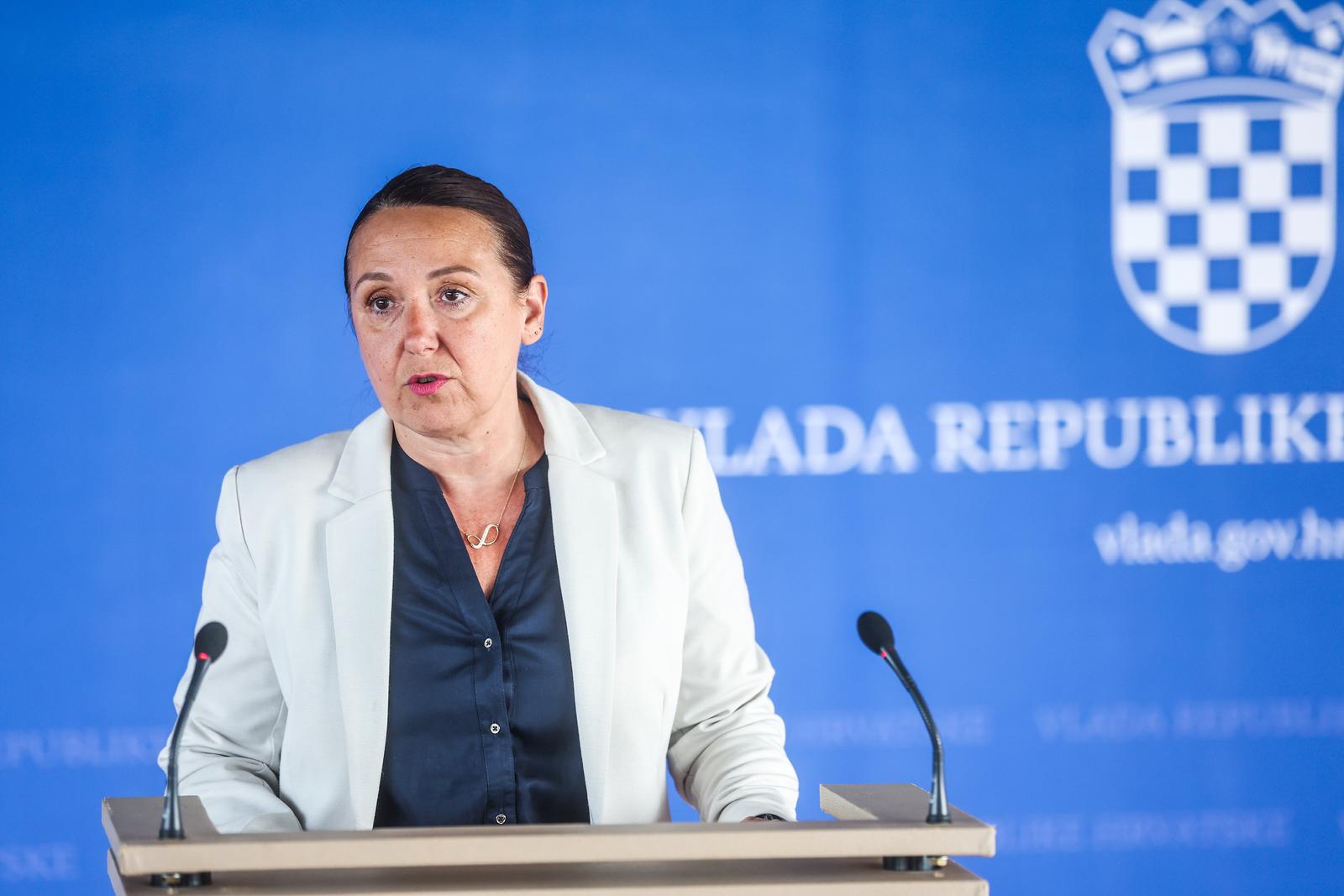10.07.2025., Zagreb - Nakon sjednice Vlade ministrica zdravstva Irena Hrstic dala je izjavu za medije. Photo: Slavko Midzor/PIXSELL