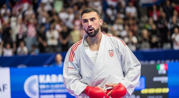 11.05.2024., Zadar - Senior Championship Karate 2024. Borba CRO  Andjelo Kvesic - ITA Matteo Avanzini. Photo: Zvonimir Barisin/PIXSELL
