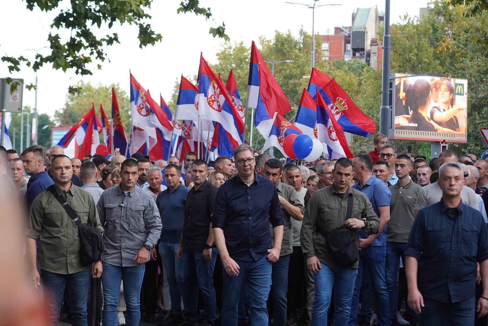 13, September, 2025, Belgrade -  The Center for Democratic Stability in Belgrade organized the "Citizens against blockades" rally in Vozdovac, where citizens gathered on Save Maskovica Street near Lidl. Aleksandra Vucic. Photo: Antonio Ahel/ATAImages

13, septembar 2025, Beograd - U organizaciji Centra za demokrtsku stabilnost u Beogradu je odrzan skup "Gradjani protiv blokada"  na Vozdovcu, gde su se gradjani okupili u ulici Save Maskovica kod Lidla. Photo: Antonio Ahel/ATAImages Photo: Antonio Ahel/ATAImages/PIXSELL