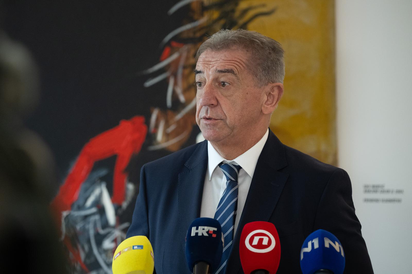 15.11.2024., Zagreb - Ured predsjednika Republike Hrvatske, Pantovcak 241. Predsjednik Republike i vrhovni zapovjednik Oruzanih snaga Republike Hrvatske Zoran Milanovic urucio je odlikovanja i pocasne cinove hrvatskim braniteljima iz Domovinskog rata. Darko Milinovic dao izjavu o Viliju Berosu. Photo: Davor Puklavec/PIXSELL