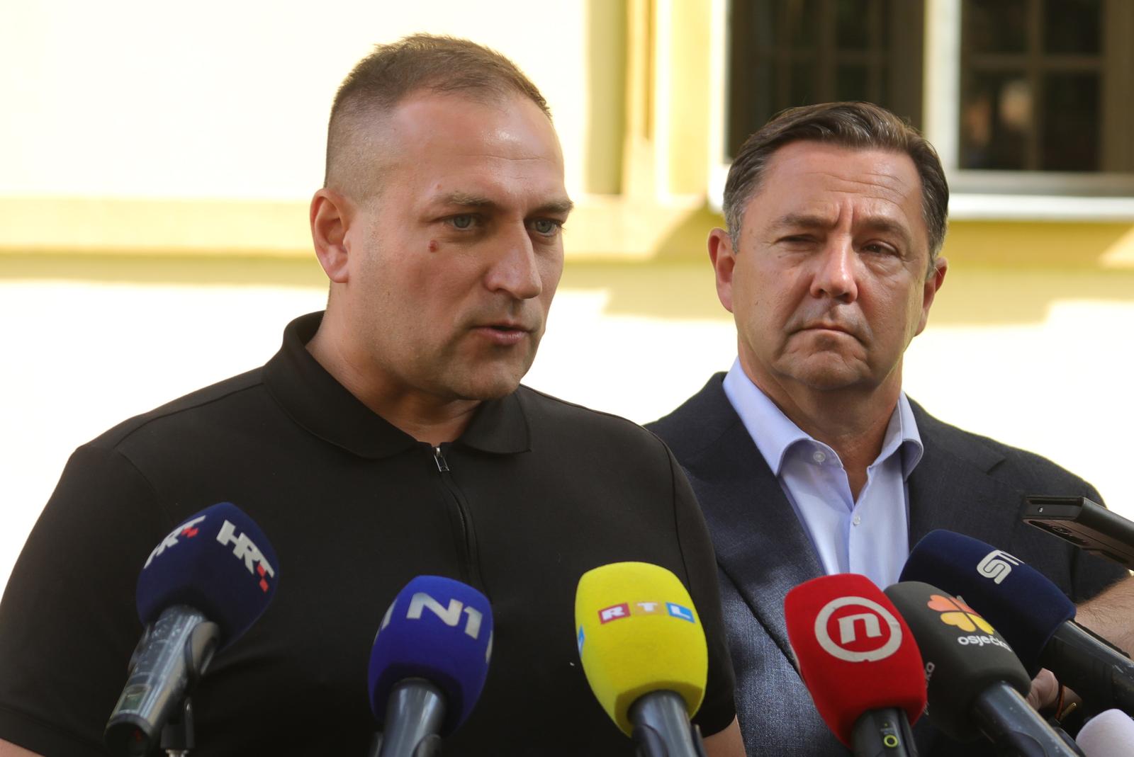 23.09.2025. Osijek    Ministar David Vlajčić dao je izjavu medijima o afričkoj svinjskoj kugi Photo: David Jerkovic/PIXSELL