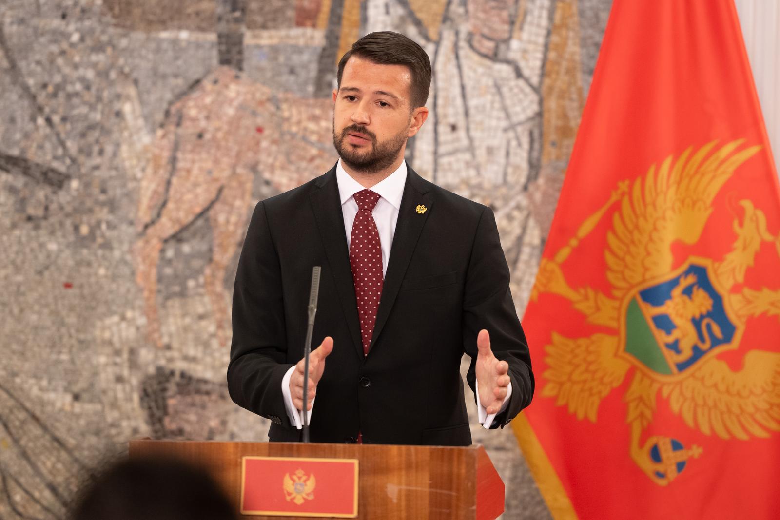 26, March, 2025, Podgorica - Press conference, by the President of Montenegro, Jakov Milatovic, and the President of the Republic of Croatia, Zoran Milanovic, in the press room of Vila Gorica. Jakov Milatovic. Photo: R.R./ATAImages

26, mart, 2025, Podgorica - Konferencija za medije, predsednika Crne Gore Jakova Milatovica i predsednika Republike Hrvatske Zorana Milanovica u press sali Vile Gorica. Photo: R.R./ATAImages Photo: R.R./ATA Images/PIXSELL