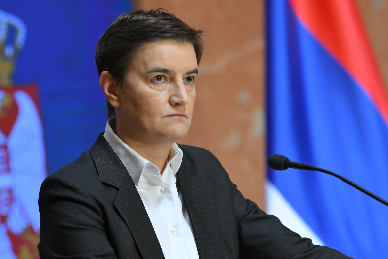28, April, 2025,  - The Speaker of the National Assembly of the Republic of Serbia, Ana Brnabic, held a press conference in the central hall of the House of the National Assembly. Ana Brnabic. Photo: R. Z./ATAImages

28, april, 2025, Beograd - Predsednica Narodne skupstine Republike Srbije Ana Brnabic odrzala je konferenciju za medije u centralnom holu Doma Narodne skupstine. . Photo: R. Z./ATAImages Photo: R. Z./ATAImages/PIXSELL