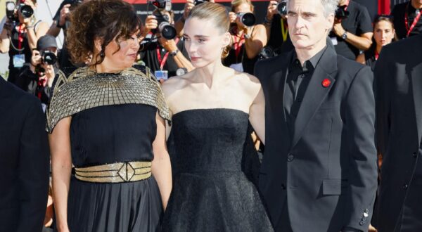 James Wilson, Motaz Malhees, Rooney Mara, Kaouther Ben Hania, Joaquin Phoenix attend the "The Voice Of Hind Rajab" red carpet during the 82nd Venice International Film Festival on September 03, 2025 in Venice, Italy. Photo by Marco Piovanotto/Abacapress.com Photo: Piovanotto Marco/ABACA/ABACA