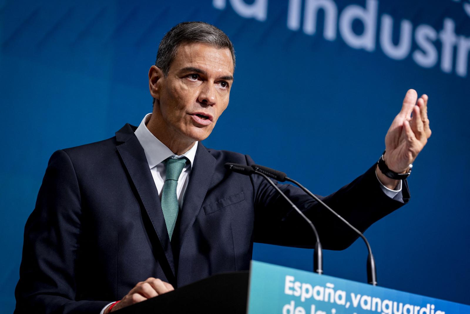 The President of the Government, Pedro Sanchez, closes the event 'Spain, vanguard of the green industry' at the ICEX headquarters, on September 8, 2025, in Madrid, Spain. Photo by A. Perez Meca/Europa Press/ABACAPRESS.COM Photo: Europa Press/ABACA/ABACA
