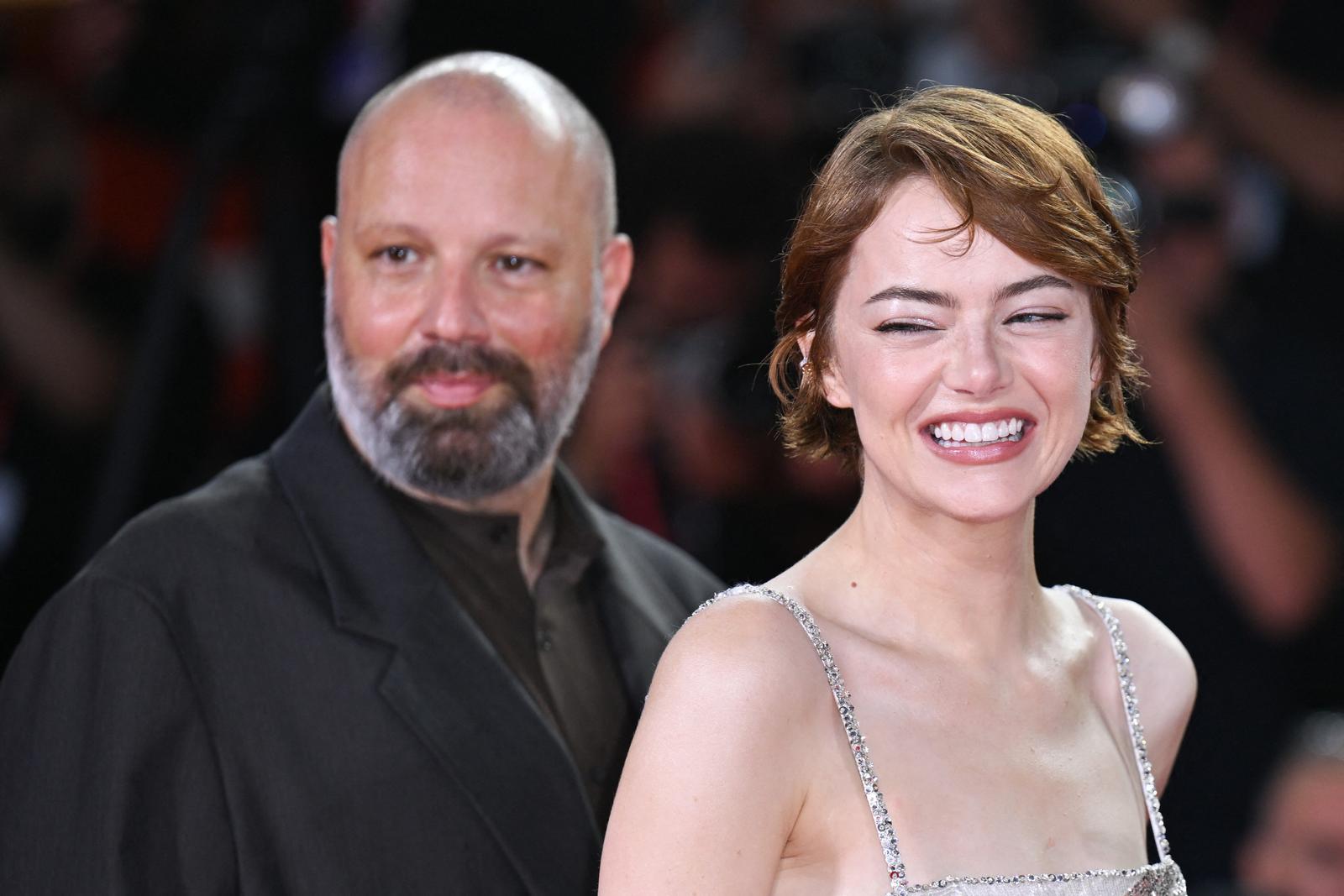 Yorgos Lanthimos and Emma Stone attending the Bugonia Premiere as part of the 82nd Venice International Film Festival at the Lido in Venice, Italy on August 28, 2025. Photo by Aurore Marechal/ABACAPRESS.COM Photo: Marechal Aurore/ABACA/ABACA