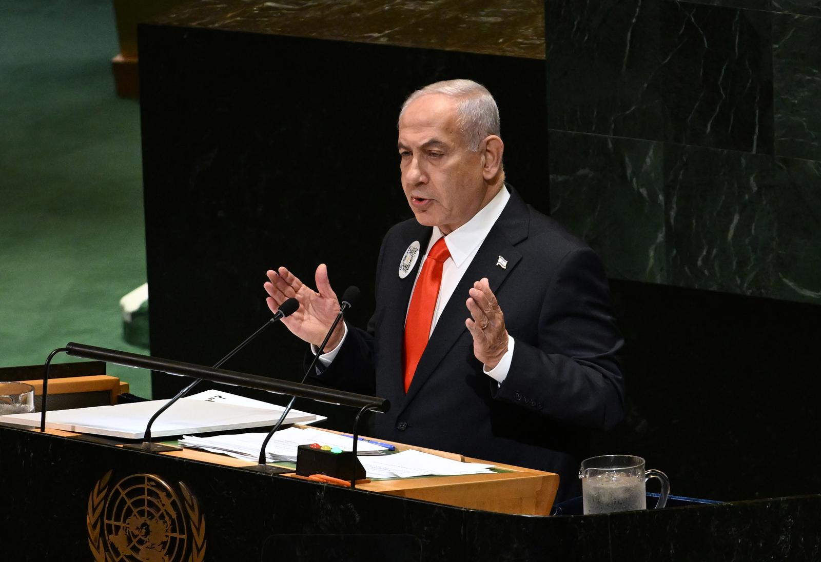 Photo by: Andrea Renault/starmaxinc.com
STAR MAX
©2025
ALL RIGHTS RESERVED
Telephone/Fax: (212) 995-1196
9/26/25
Israel’s Prime Minister Benjamin Netanyahu speaks at the UN’s General Assembly. His controversial war in Gaza inspired many to leave the GA hall before his speech. Photo via Newscom Photo: Andrea Renault/starmaxinc.com/NEWSCOM