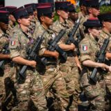 Polish armoured vehicles and soldiers march thourgh the city during the annual military parade in Warsaw, Poland on 15 August, 2025. Taking part in this years parade were also delegations from Romania, France and the UK. (Photo by Jaap Arriens / Sipa USA) Photo: Jaap Arriens/SIPA USA