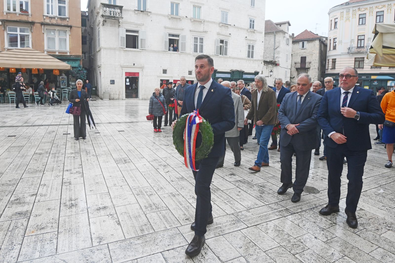 Split- 26.10.2025.- U organizaciji Grada Splita i Udruge antifašista i antifašističkih boraca Splita obilježena 81. obljetnica Dana oslobođenja Splita od fašizma . Na slici Tomislav Šuta.
foto HINA/ Mario STRMOTIĆ/ms