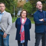 09.10.2025., Zagreb - Vesna Mamic, predsjednica Hrvatskog sindikata telekomunikacija, Zvonimir Galic, psiholog rada i Darije Hanzalek, predsjednik Sindikata graficara i medija.
Photo Sasa ZinajaNFoto