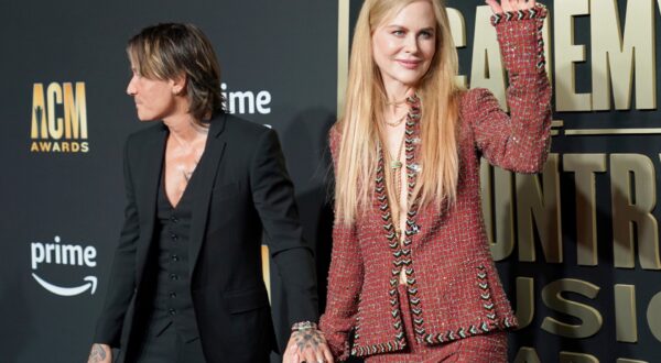 Keith Urban, left, and Nicole Kidman arrive at the 58th annual Academy of Country Music Awards on Thursday, May 11, 2023, at the Ford Center in Frisco, Texas. (AP Photo/Jeffrey McWhorter) 2023 Academy of Country Music Awards - Arrivals