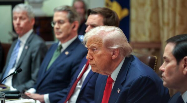 United States President Donald J Trump hosts a bilateral lunch with President Javier Gerardo Milei of the Argentine Republic in the Cabinet Room of the White House in Washington, DC, USA, on Tuesday, 14 October, 2025. Credit: Alex Wroblewski / Pool/Sipa USA Photo: Sipa USA/SIPA USA