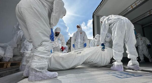 RUSSIA - JULY 17, 2025: Bodies of dead servicemen are exchanged following the 2 June Russia-Ukraine talks in Istanbul. Ukraine has received 1,000 bodies, Russia 19. TASS/Sipa USA Photo: Tass/SIPA USA