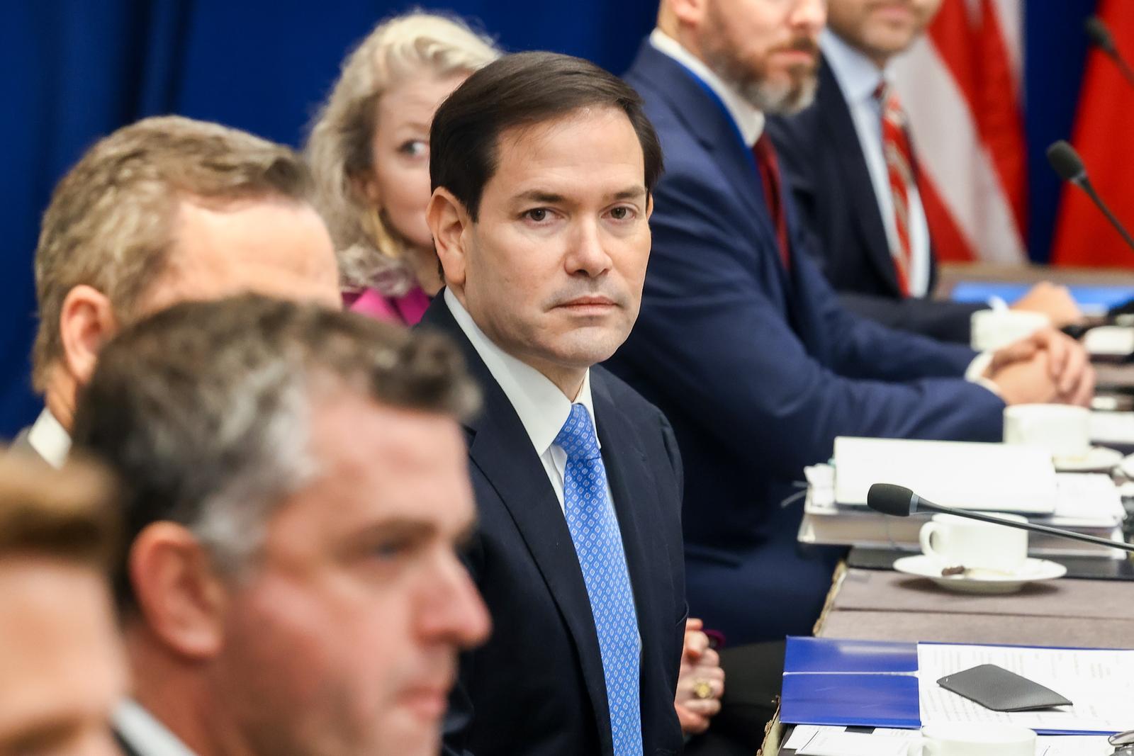USA, NEW YORK CITY - SEPTEMBER 24, 2025: US Secretary of State Marco Rubio (3rd L) during a meeting with and Russia's Minister of Foreign Affairs Lavrov (not pictured) on the sidelines of the 80th session of the UN General Assembly. Ilya Yermakov/TASS/Sipa USA Photo: Tass/SIPA USA
