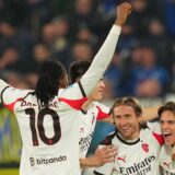 AC Milan's Samuele Ricci celebrates after scoring 0-1 during the Serie A soccer match between Atalanta and Ac Milan at the New Balance Stadium in Bergamo , north Italy - Tuesday , October 28 , 2025. Sport - Soccer . (Photo by Spada/LaPresse) (Photo by Spada/LaPresse/Sipa USA) Photo: LaPresse/SIPA USA