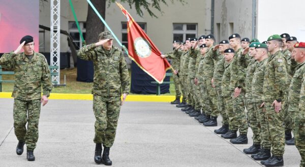 01.04.2025., Knin - Obiljezavanje 18. obljetnice ustrojavanja Gardijske mehanizirane brigade u vojarni 4. gardijske brigade Pauci. Tihomir Kundid. Photo: Hrvoje Jelavic/PIXSELL