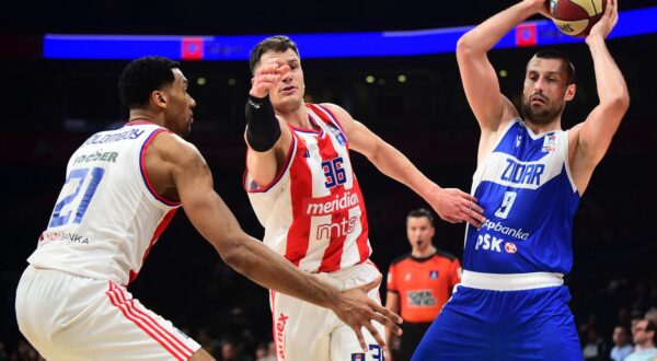 02, March, 2025, Belgrade - The match of the 21st round of the AdmiralBet ABA League between KK Crvena zvezda MeridianBet and KK Zadar was played at the Belgrade Arena. Nemanja Nedovic, #36 (KK Crvena zvezda MeridianBet), Karlo Zganec, #9 (KK Zadar), Photo: Dusan Milenkovic/ATAImages

02, mart, 2025, Beograd - Utakmica 21. kola AdmiralBet ABA League izmedju KK Crvena zvezda MeridianBet i KK Zadar odigrana je u Beogradskoj Areni. Photo: Dusan Milenkovic/ATAImages Photo: Dusan Milenkovic/ATAImages/PIXSELL