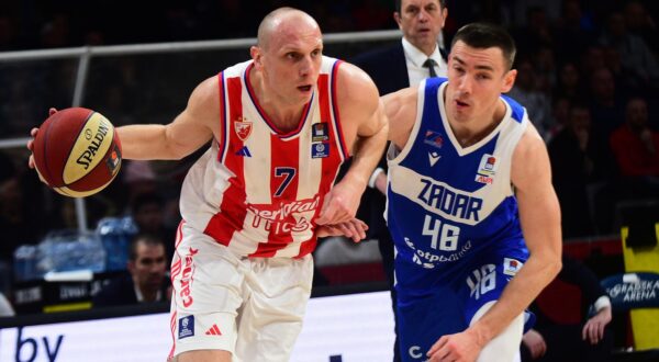02, March, 2025, Belgrade - The match of the 21st round of the AdmiralBet ABA League between KK Crvena zvezda MeridianBet and KK Zadar was played at the Belgrade Arena. Dejan Davidovac, #7 (KK Crvena zvezda MeridianBet), Marko Ramljak, #46 (KK Zadar). Photo: Dusan Milenkovic/ATAImages

02, mart, 2025, Beograd - Utakmica 21. kola AdmiralBet ABA League izmedju KK Crvena zvezda MeridianBet i KK Zadar odigrana je u Beogradskoj Areni. Photo: Dusan Milenkovic/ATAImages Photo: Dusan Milenkovic/ATAImages/PIXSELL