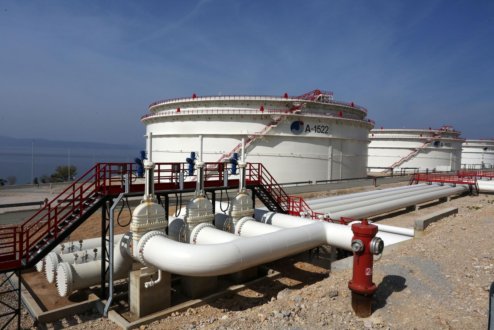 U Omišlju svečano otvoreni novi pogoni JANAF-a 02.04.2019., Omisalj - Ministar drzavne imovine Goran Maric i predsjednik uprave JANAF Dragan Kovacevic otvorili su nove pogone na JANAF-ovom terminalu u Omislju. Nazocili si zupan Zlatko Komadina i nacelnica opcine Omisalj Mirela Ahmetovic, uz mnogobrojne druge uzvanike.rPhoto:Goran Kovacic/PIXSELL