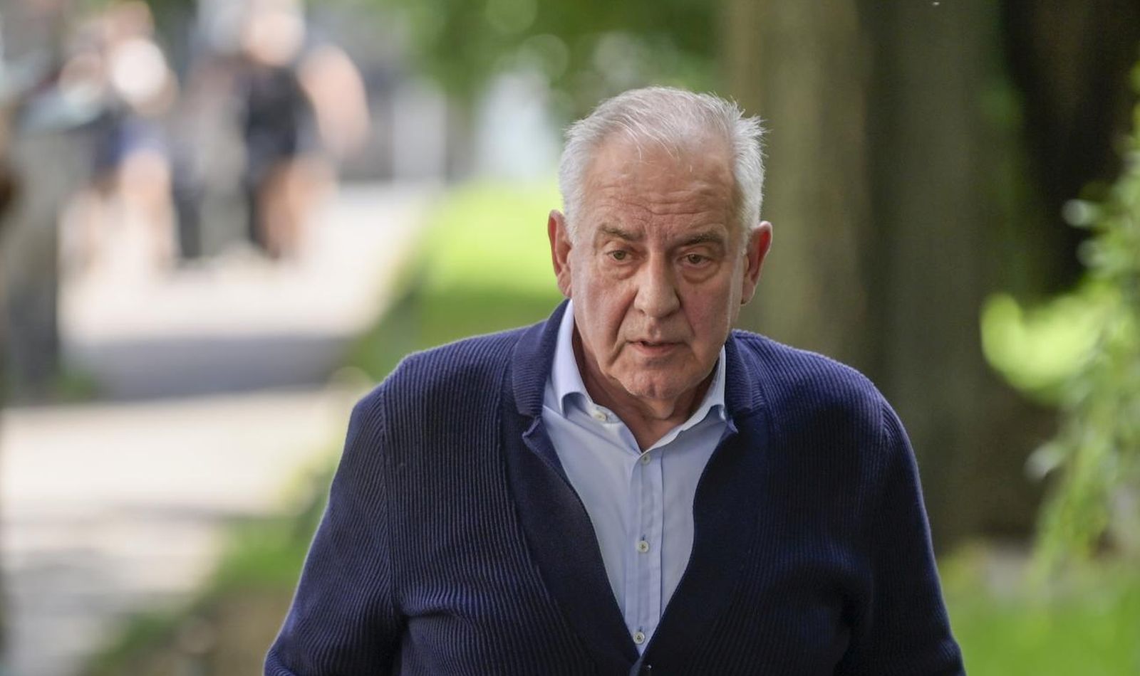 03.08.2022., Zagreb - Ivo Sanader nakon izlaska iz zatvora javio se u prvu policijsku postaju u pratnji odvjetnika Dragana Crnovica Photo: Igor Soban/PIXSELL