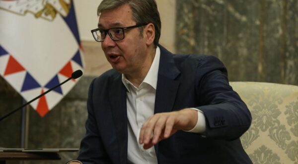 03, October, 2025, Belgrade - The President of the Republic of Serbia, Aleksandar Vucic, met with the gold medalist at the World Wrestling Championships, Aleksandar Komarov. Aleksandar Vucic. Photo: F. S./ATAImages

03, oktobar, 2025, Beograd - Predsednik Republike Srbije Aleksandar Vucic sastao se sa osvajacem zlatne medalje na Prvenstvu sveta u rvanju Aleksandrom Komarovim.  Photo: F. S./ATAImages Photo: F.S./ATAImages/PIXSELL