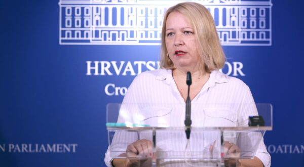 05.06.2025., Zagreb - Na konferenciji za medije odrzanoj u Saboru o lokalnim izborima govorila je Kristina Ikic Banicek. Photo: Patrik Macek/PIXSELL