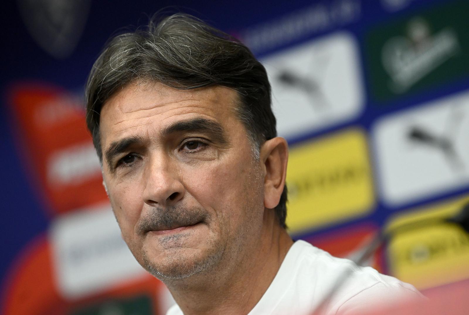 08.10.2025., Prag - Fortuna Arena, konferencija za medije hrvatske nogometne reprezetacije uoci kvalifikacijske utakmice za Svjetsko prvenstvo 2026., Grupa L, Ceska - Hrvatska. Zlatko Dalic, Luka Modric Photo: Marko Lukunic/PIXSELL