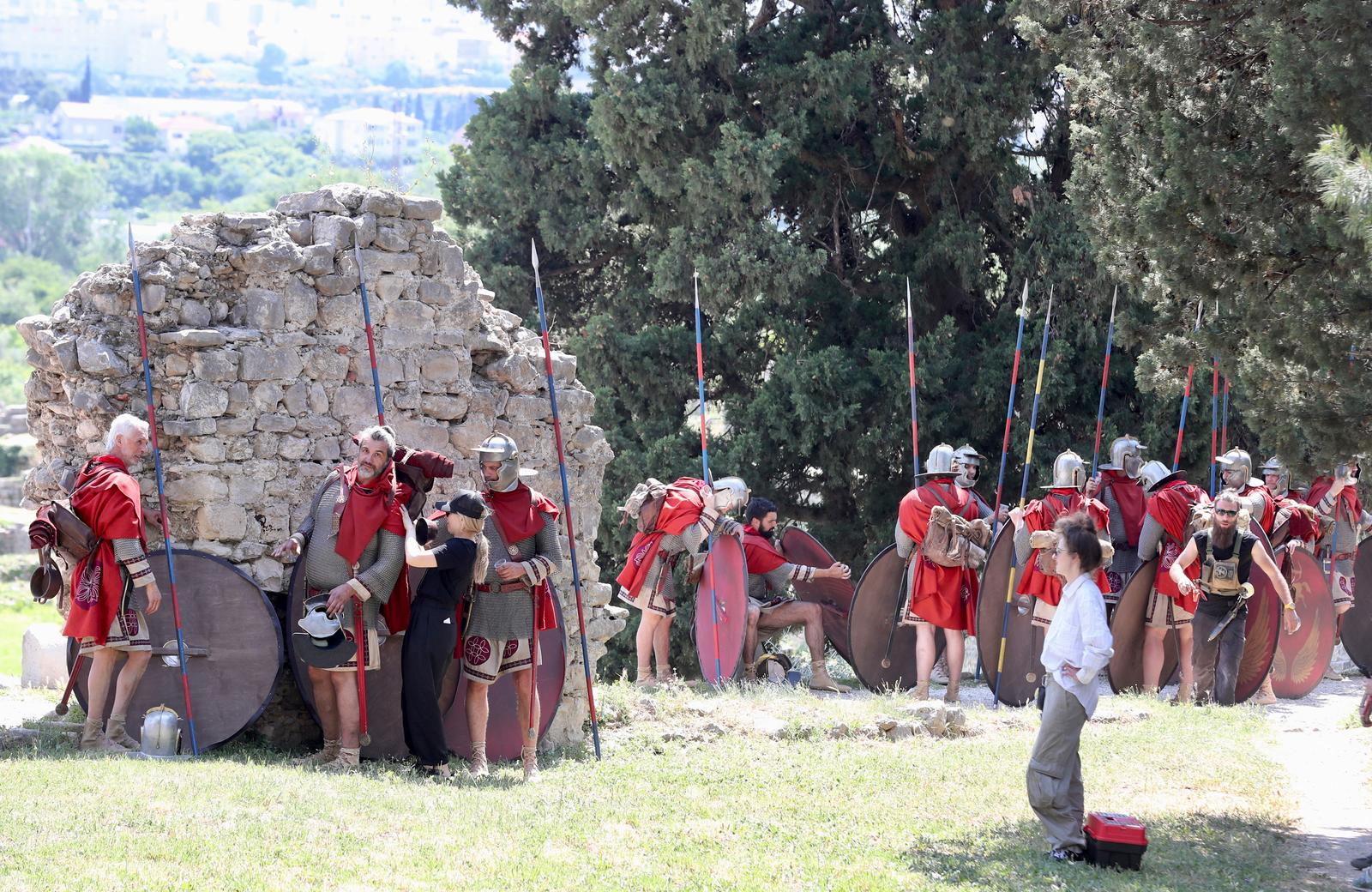 10.05.2025., Solin - Na arheoloskom lokalitetu Salona u tijeku je snimanje scena za igrani film i seriju pod nazivom "Dioklecijan", u produkciji Hrvatske radiotelevizije. Redatelj filma je Bozidar Domagoj Buric. Photo: Ivo Cagalj/PIXSELL