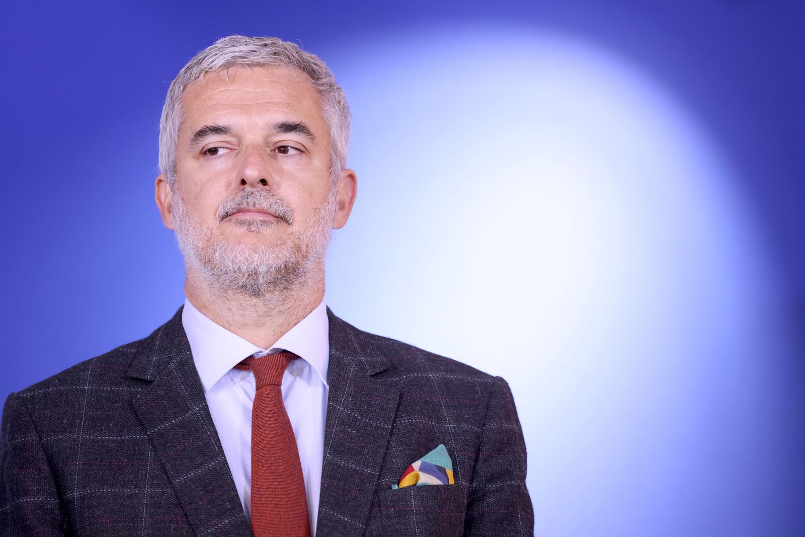 13.10.2025., Zagreb - U Saboru je odrzana konferencija za medije zastupnika Nine Raspudica o temi "Razdjelnici - prevara desetljeca ili energetska potreba?" Photo: Patrik Macek/PIXSELL